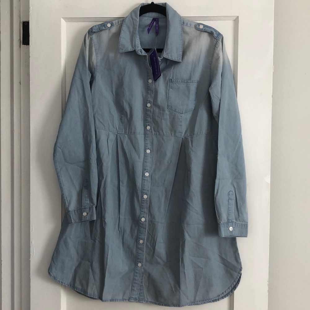 Seraphine Denim Maternity Shirt Dress